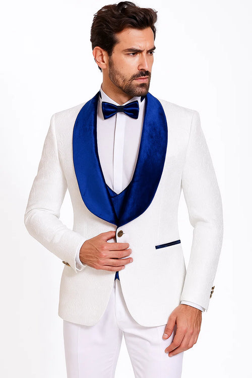 Marco Lorenzo Premium Paisley Blue Velvet Suit