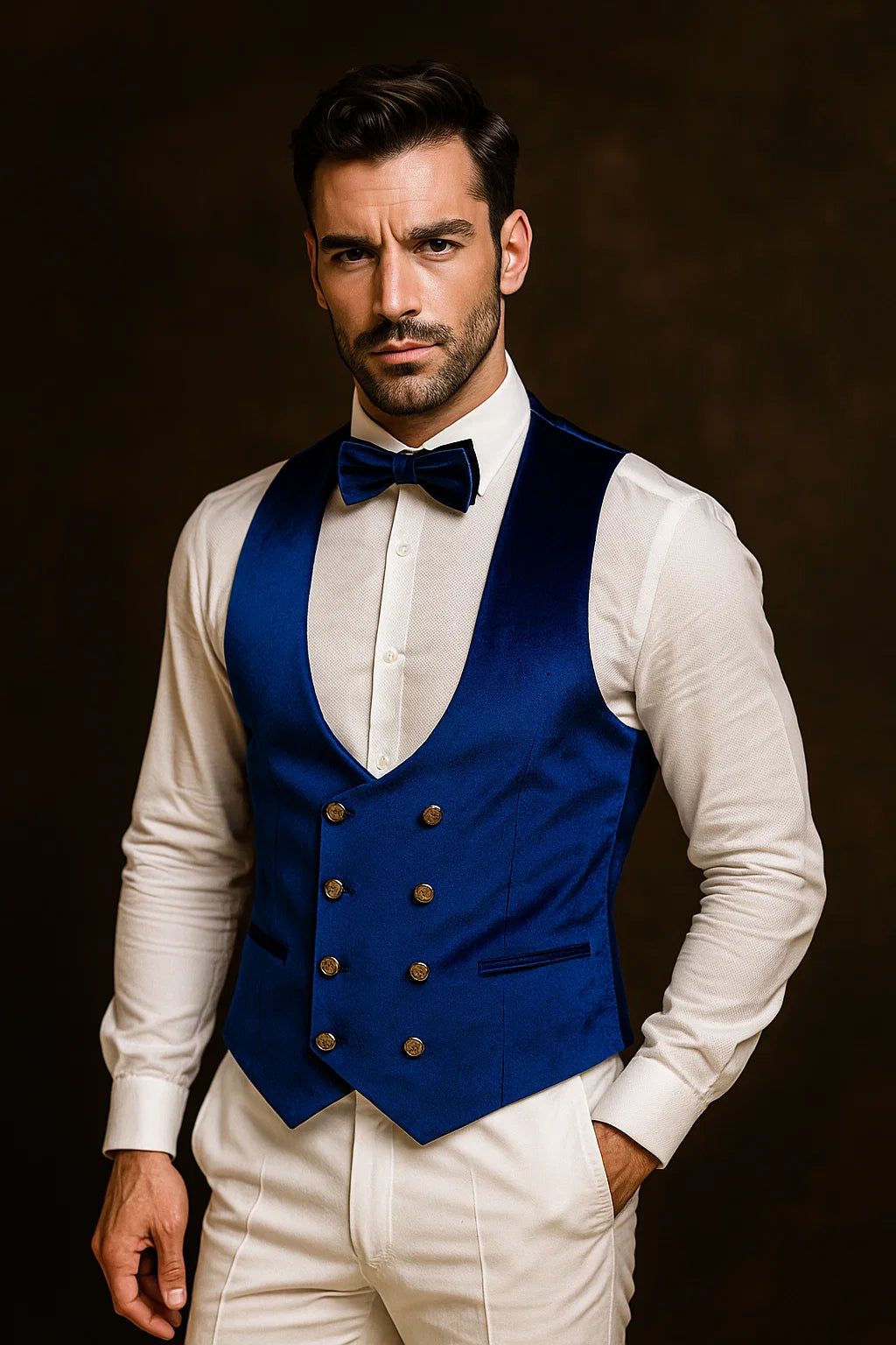 Marco Lorenzo Premium Paisley Blue Velvet Suit