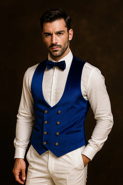 Marco Lorenzo Premium Paisley Blue Velvet Suit