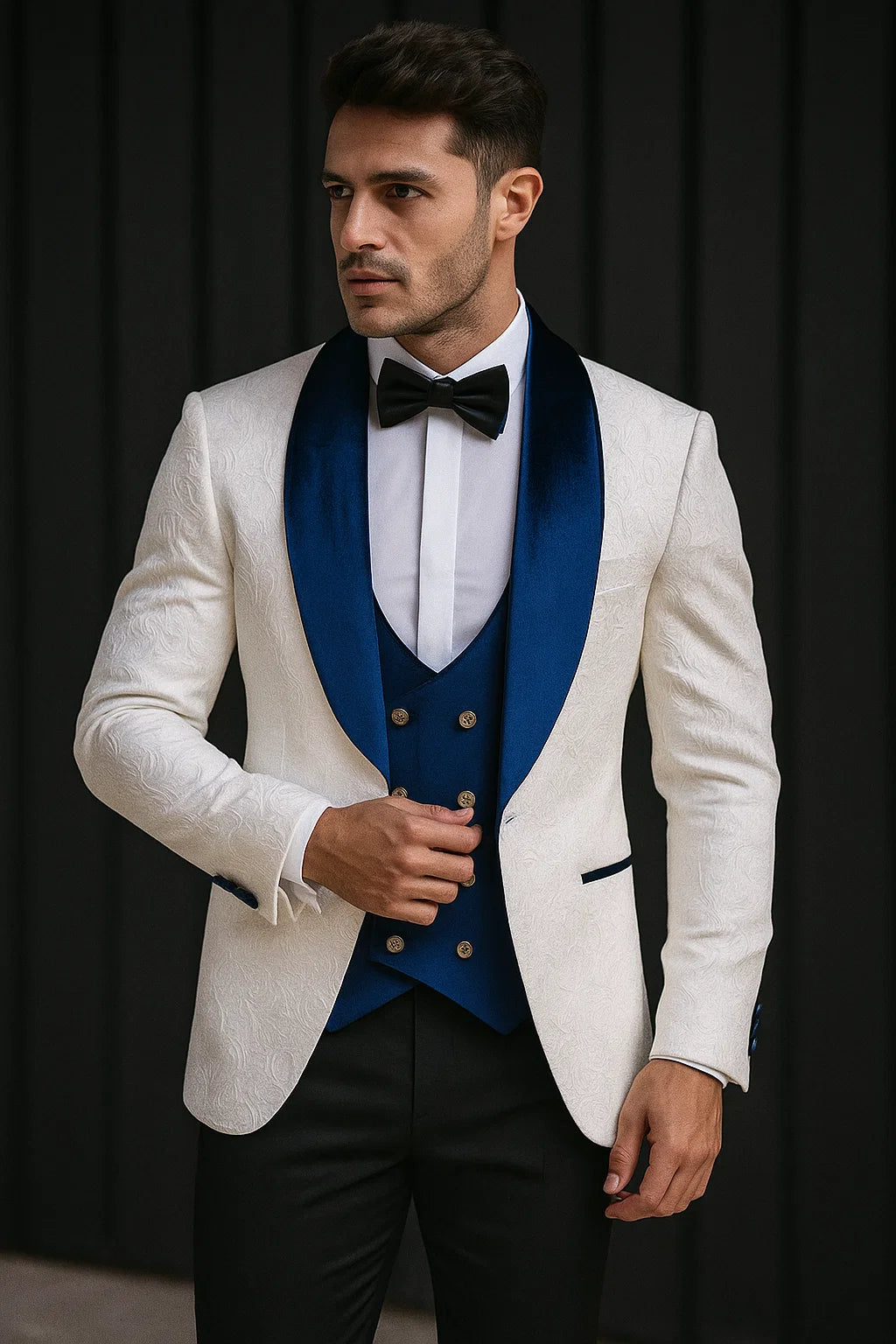 Marco Lorenzo Premium Paisley Blue Velvet Suit