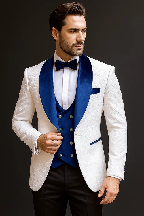 Marco Lorenzo Premium Paisley Blue Velvet Suit