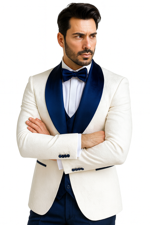 Marco Lorenzo Premium Paisley Blue Velvet Suit