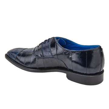 Men's Mare Ostrich Leg & Eel Skin Dress Shoe in Navy Blue by Belvedere Shoes