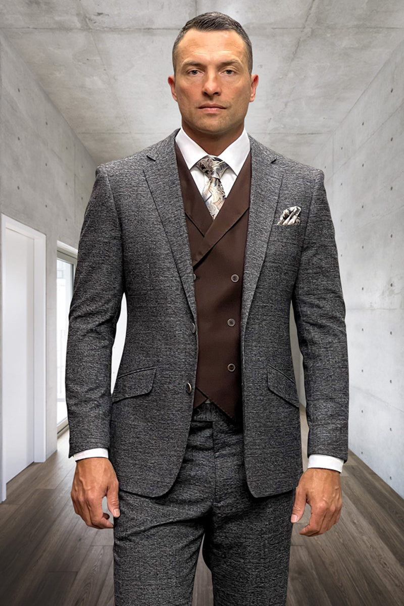 Men's Copper Wool & Cashmere Plaid Suit – SuitUSA