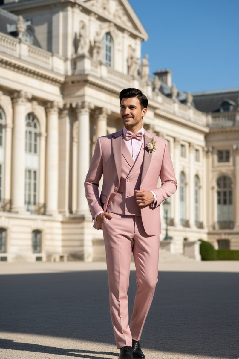 Mauve 1-Button Peak Tuxedo