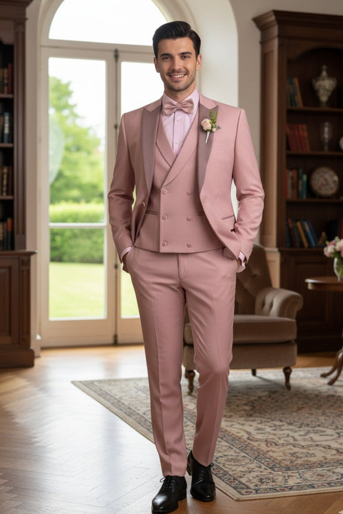 Mauve 1-Button Peak Tuxedo