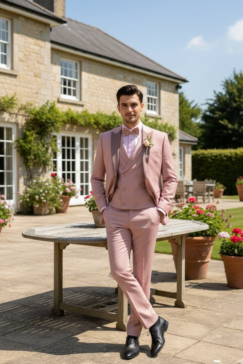 Mauve 1-Button Peak Tuxedo