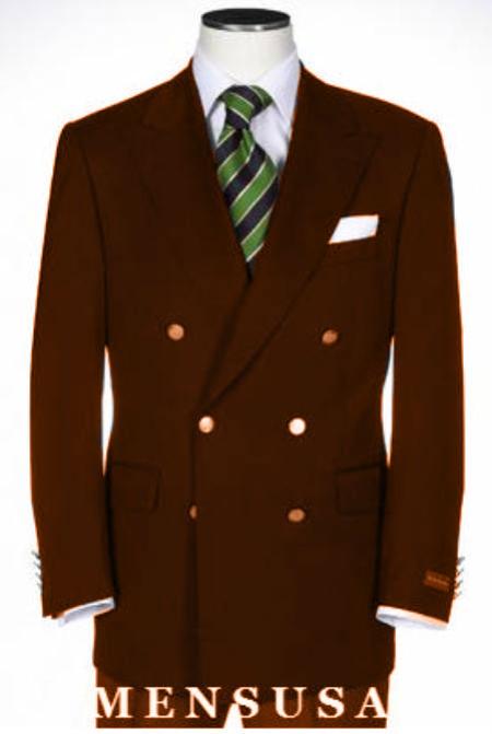 Men's Double Breasted Suits Jacket Blazer Poly~Rayon With Best Cut & Fabric Sport Brown jacket by Menssuitsatlantain
