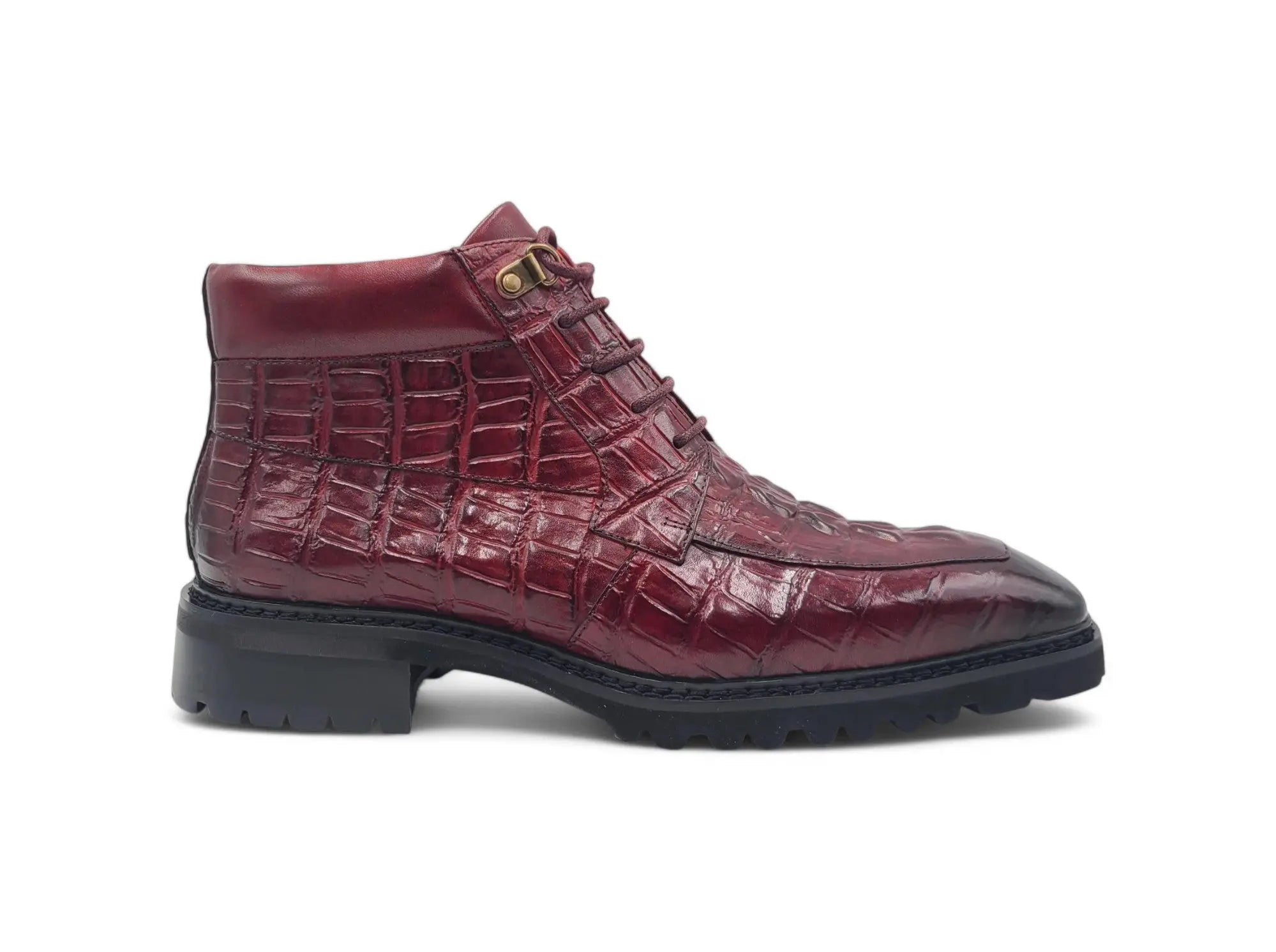Men's Lace-up Boots Alligator Embossed