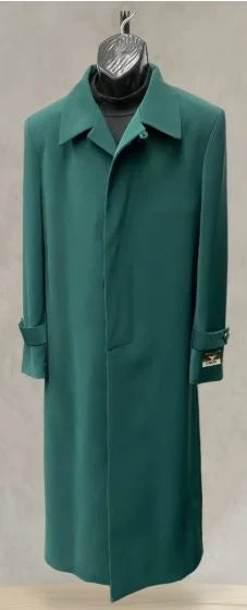 Men’s Full-Length Green Overcoat 