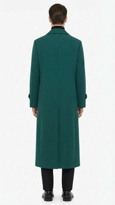 Men’s Full-Length Green Overcoat 