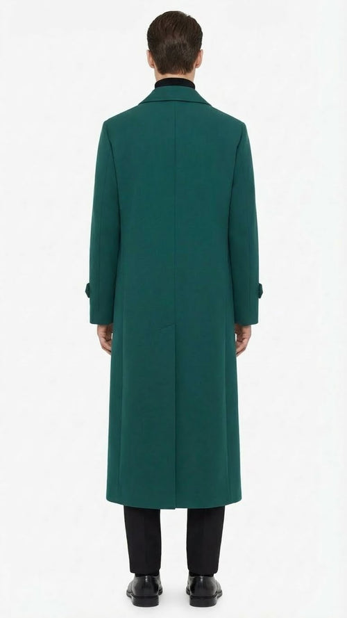 Men’s Full-Length Green Overcoat 