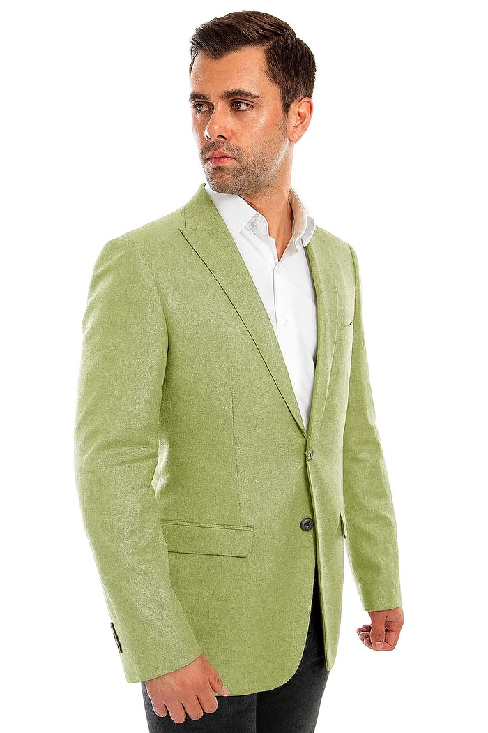 Tailoring Men's Mint Green Two Button Blazer by Tazio Tailoring