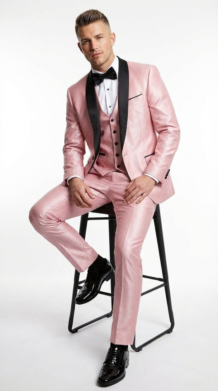 Men’s peach suit, 3 piece suit for men