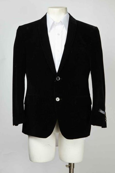 Two Button Shawl Lapel Men's Black Blazer by mensusain