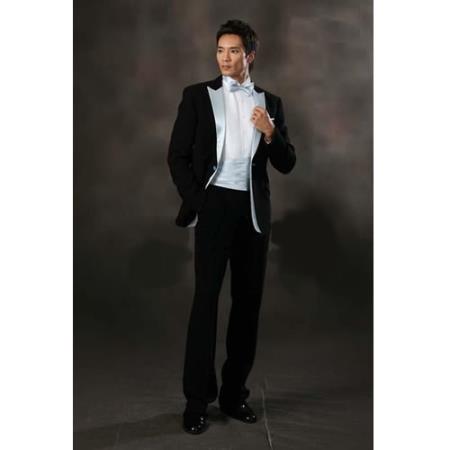 Black and White Lapel Velvet Blazer