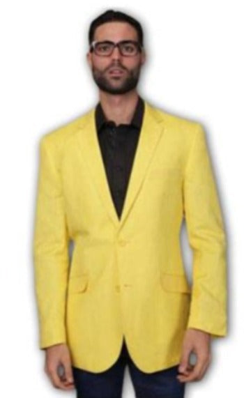 Men's COTTON RAYON Summer Light Weight Fabirc Blazer ~ Sport coat ~ Jacket Yellow