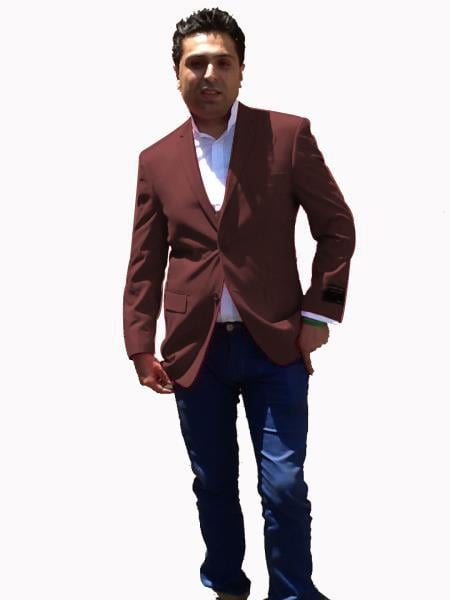 Stage Party Bright Men's Sport Coat / Dinner Jacket Blazer Vented Dark Brown by Menssuitsatlantain