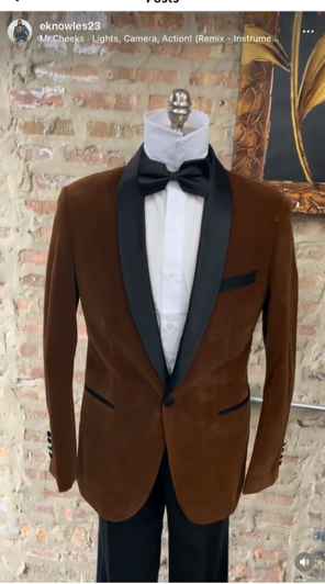 Mens Brown Velvet Tuxedo with Black Satin Shawl Lapel - One Button Formal Suit Jacket by USA Men's Outlet