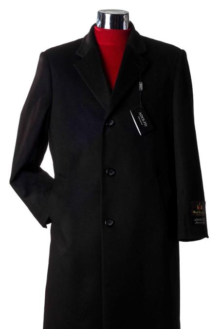 Men's Overcoat Men's Dress Coat Long Winter Dress Knee Length Coat 3/4 Cashmere Long Men's Dress Topcoat - Winter Coat ~ Overcoat Charcoal USA Men's Outlet