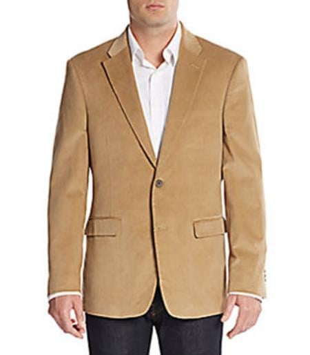 Regular Fit Men's Corduroy Blazer Khaki ~ Tan ~ Beige