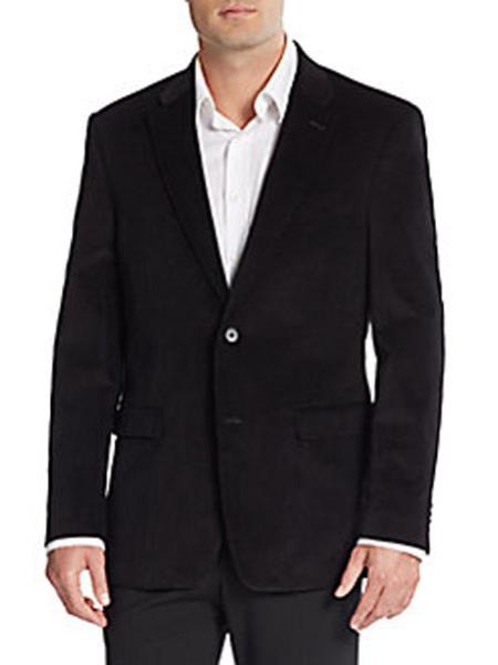 Men's Corduroy Blazer Cotton Regular Fit Black