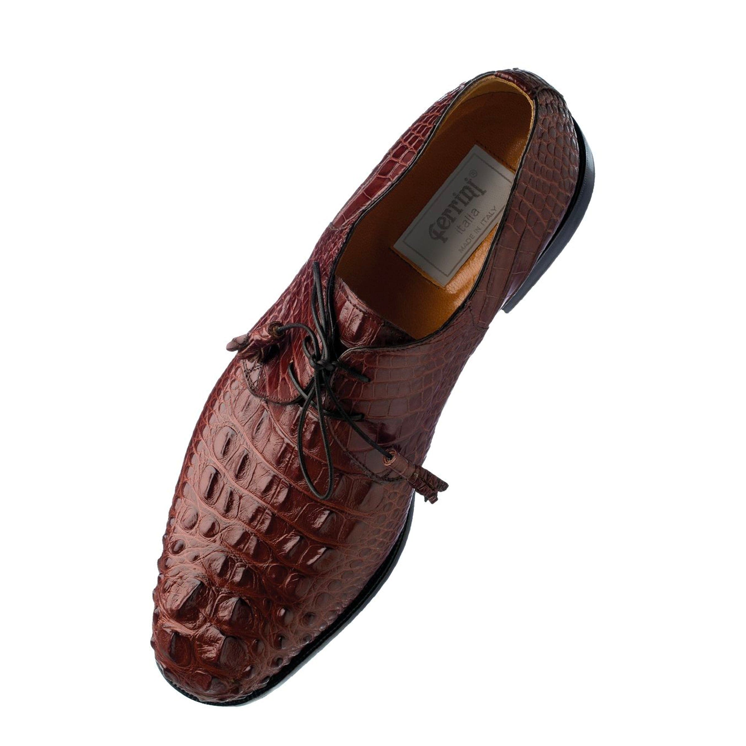 Mens Ferrini Alligator Hornback Dress Shoe in Rust – SuitUSA