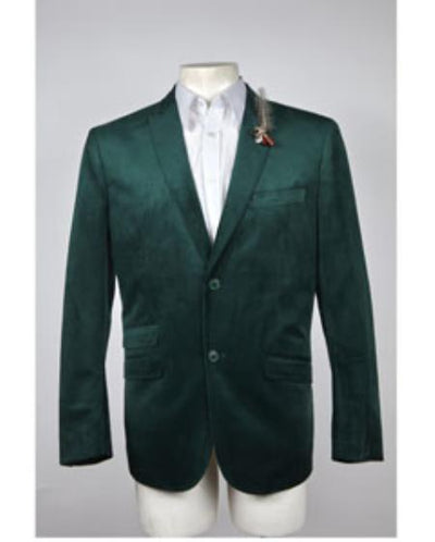 Mens Green Blazer Velvet Blazer Mens 2 Button Velvet Hunter ~ Olive Green Sportcoat Jacket mensusain