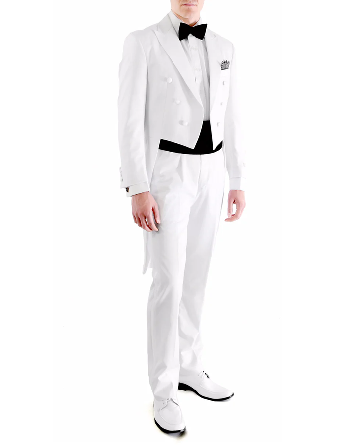 White Prom Suit - White Prom Tuxedo Suits - White Wedding Slim Tail Tuxedo