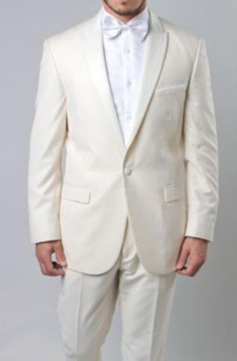White Men's 2 Button Style Tuxedo Dress Suits