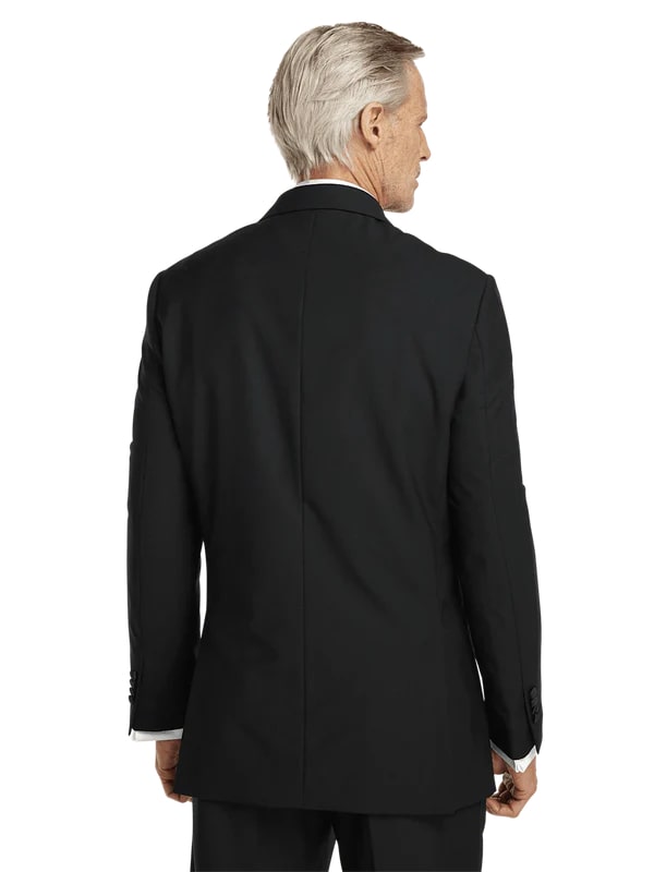 Mens Single Breasted Peak Lapel Tuxedo Jacket Black