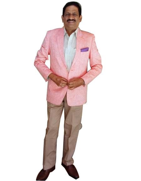 Alberto Nardoni Men's Pink Color Summer Linen Blazer Sport Coat Jacket mensusain
