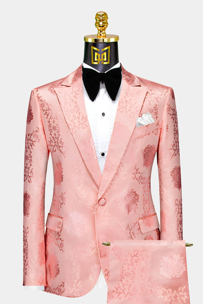 Rose Gold Floral Suit | Rose Gold Prom Dress