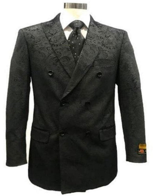 Mens Six Button Double Breasted Velvet Blazer - Black Blazer by Men's Tuxedo USA