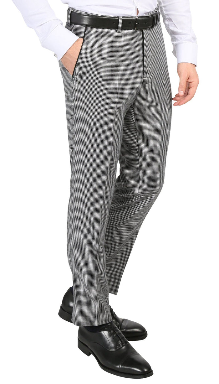 Mens Slim Fit Houndstooth Peak Lapel 2pc Suits by USA Men's Outlet