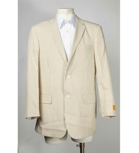 Taupe Men's Seersucker Sear sucker suit Two Button Cheap Priced Designer Fashion Dress Casual Blazer For Men On Sale by mensusain