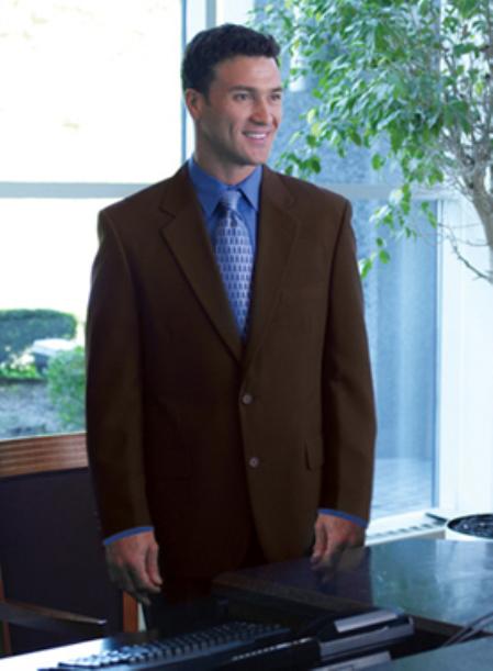 Single Breasted 2 Button Solid Brown Cheap Priced Unique Fashion Designer Men's Dress blazers Sale by Menssuitsatlantain