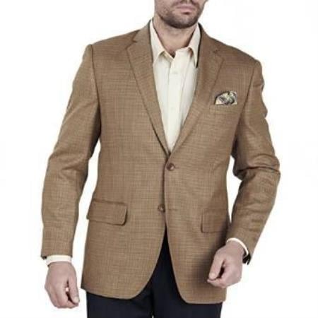 Men's Camel Tweed Authentic Tiglio Brand Solid Suit- High End Suits - High Quality Suits mensusain