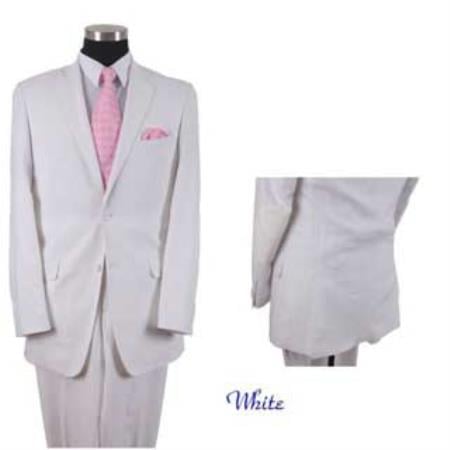 White 2 Button Elbow Patch sleeve Linen/Cotton Men's Summer Blazer Suit/Sportcoat by mensusain