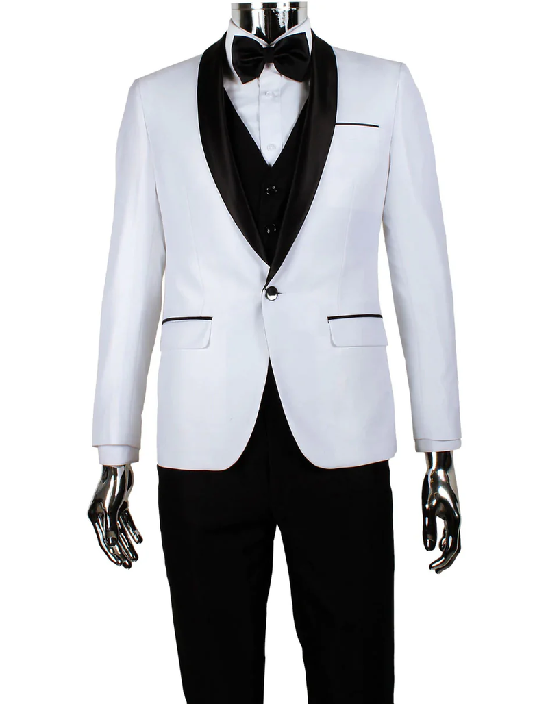 White Prom Suit - White Prom Tuxedo - White Wedding Shawl Lapel Tuxedo