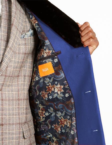 Mens Carcoat And Coat With Fur Collar + Royal Blue Coat USA Men's Outlet