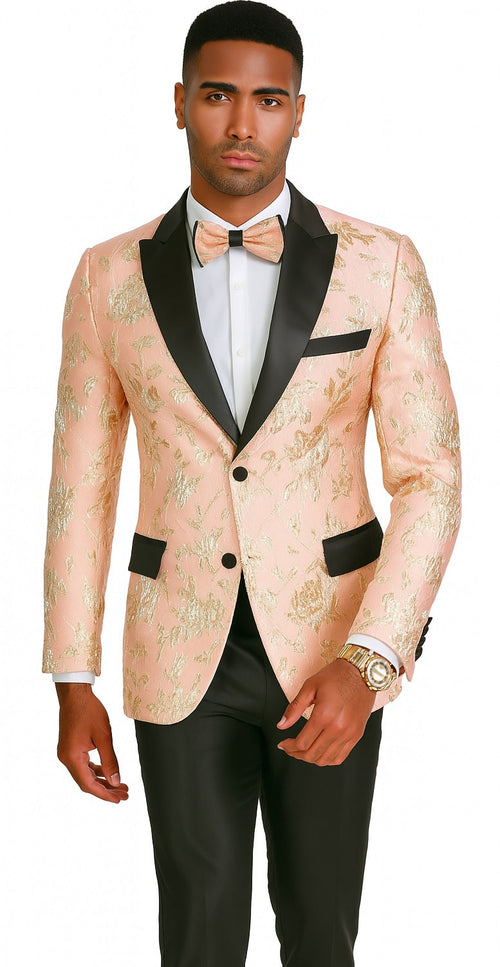 Mens 2 Button Light Baby Pink Tuxedo Blazer Alberto Nardoni