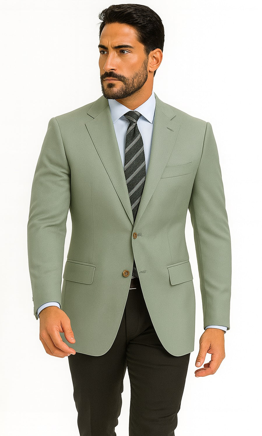 Mens Blazer Classic Fit Sport Coat Two Buttons Lightweight Suit Jacket Iceberg Green USA Men's Outlet