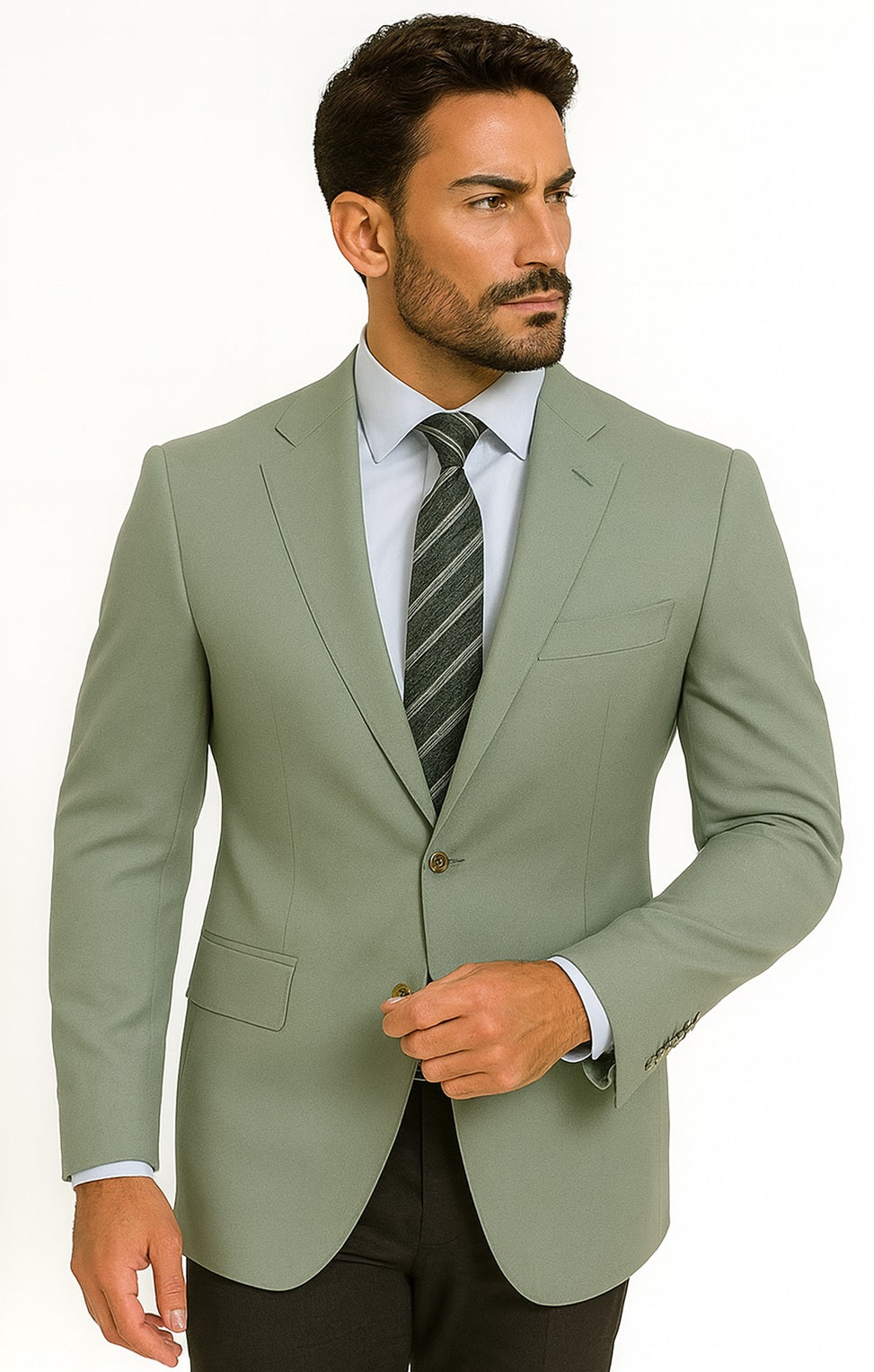 Mens Blazer Classic Fit Sport Coat Two Buttons Lightweight Suit Jacket Iceberg Green USA Men's Outlet