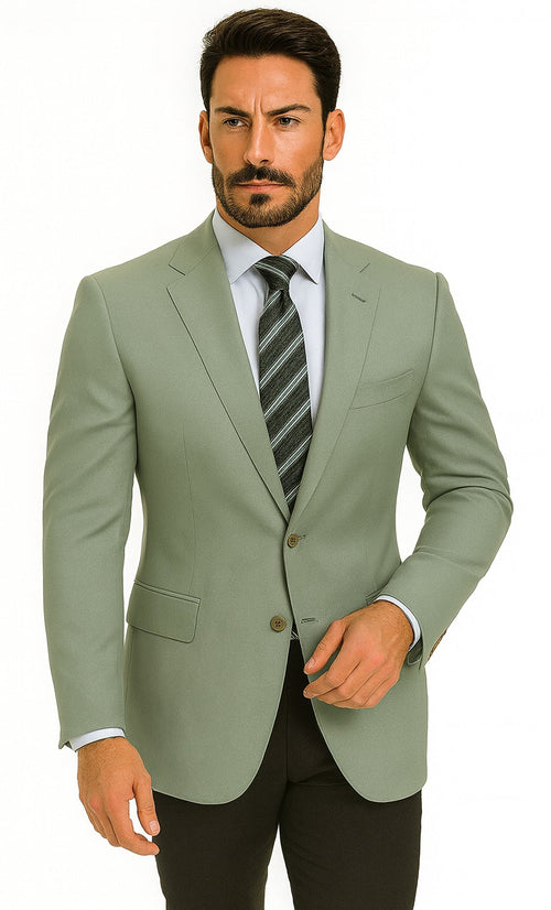 Mens Blazer Classic Fit Sport Coat Two Buttons Lightweight Suit Jacket Iceberg Green USA Men's Outlet
