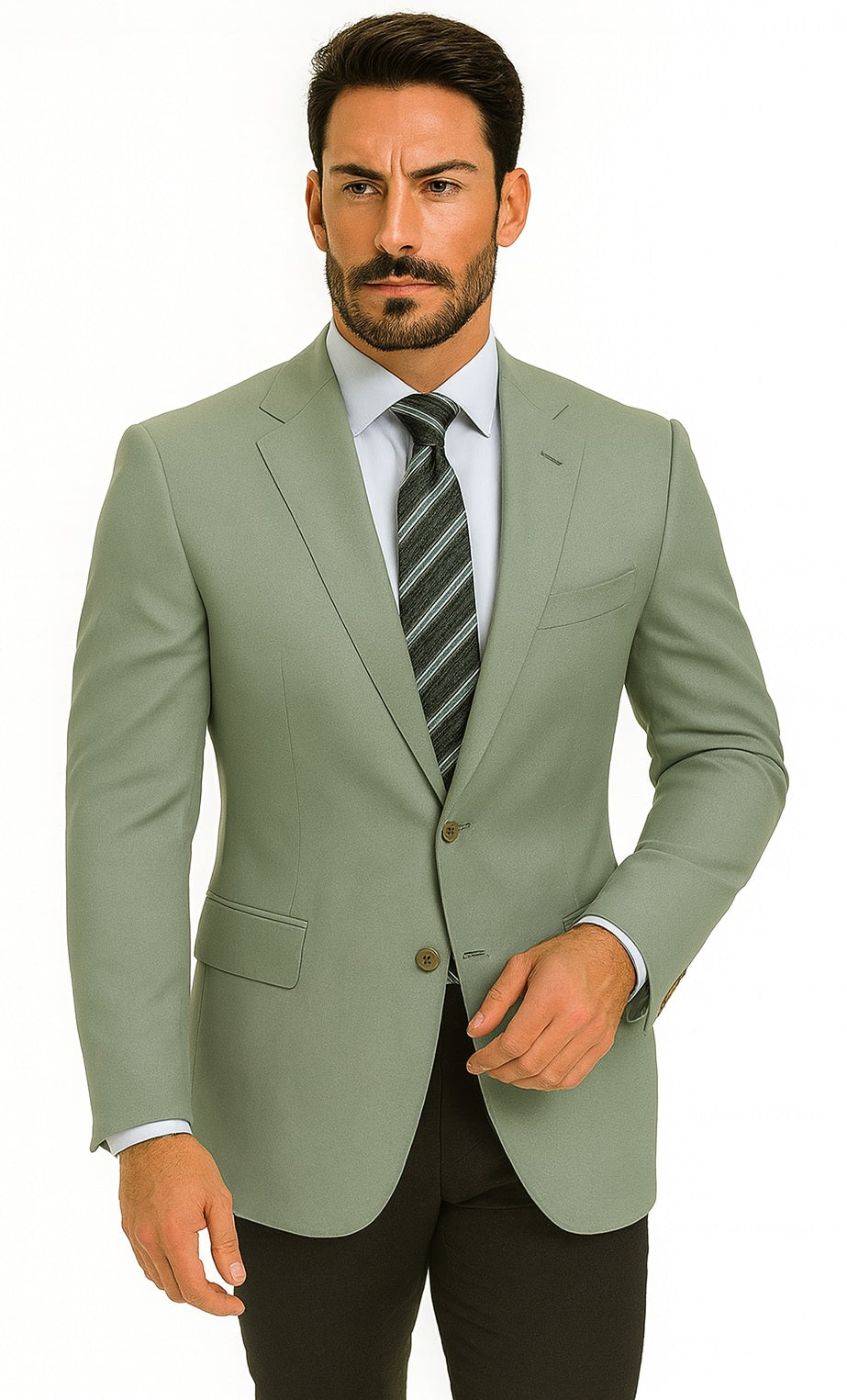Mens Blazer Classic Fit Sport Coat Two Buttons Lightweight Suit Jacket Iceberg Green USA Men's Outlet