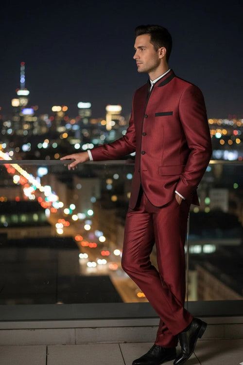 Mens Burgundy Tuxedo
