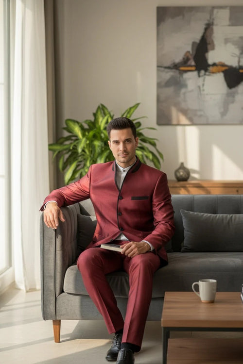 Mens Burgundy Tuxedo