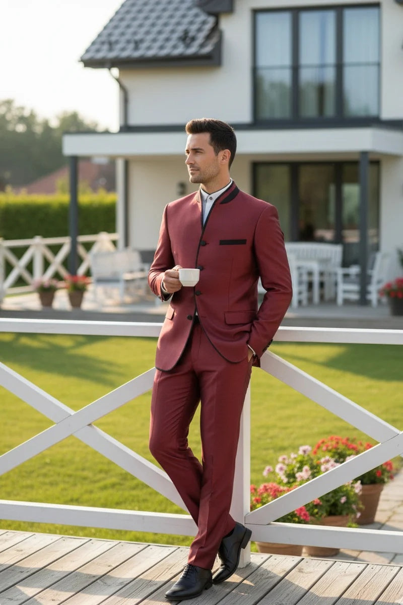 Mens Burgundy Tuxedo