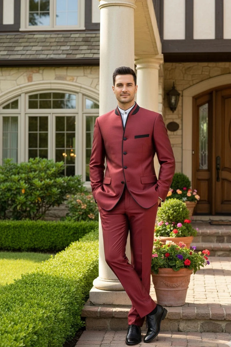Mens Burgundy Tuxedo